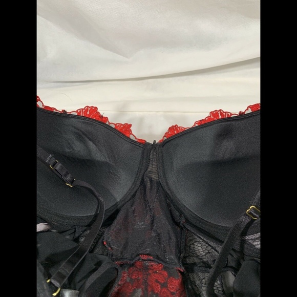 NEW $85 Ann Summers Padded Underwire Chemise in Black/Red‎ [SZ 8-10 D/DD ] - Picture 10 of 12